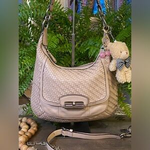 Coach Woven Leather Kristin Hobo Bag
